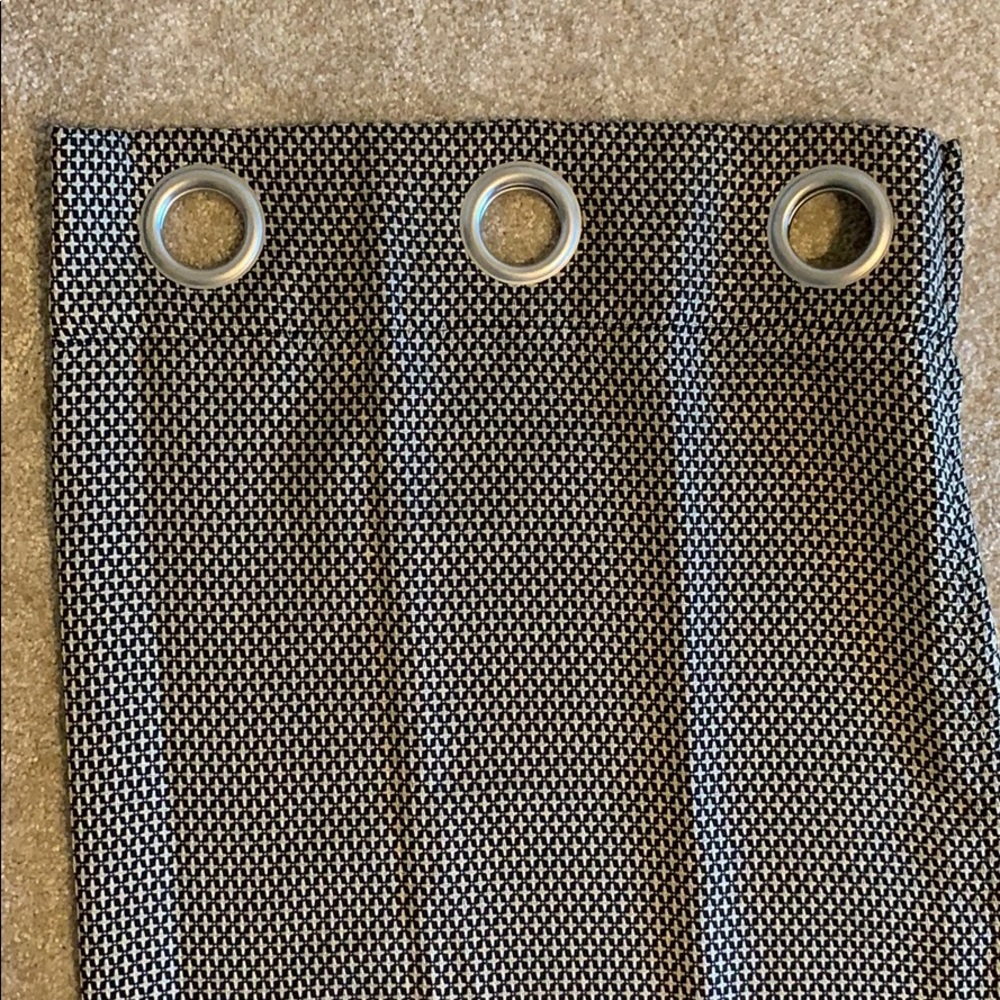 Set of 4 Curtains 3’ x 7’ Black & Cream